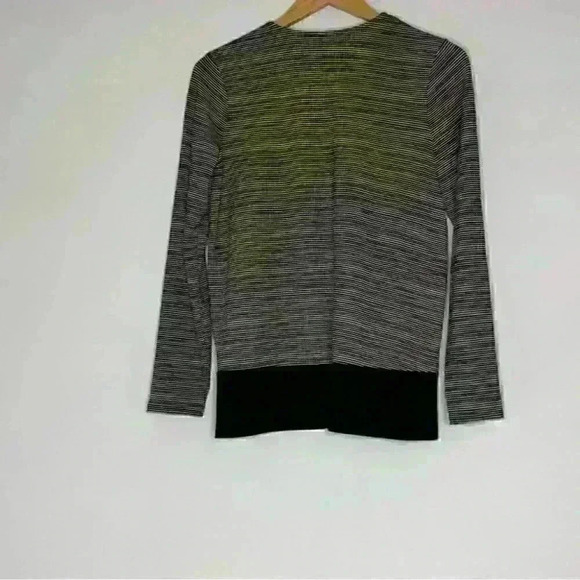 J. Jill wearever striped jersey open drape sweater xs black hem - Picture 5 of 6